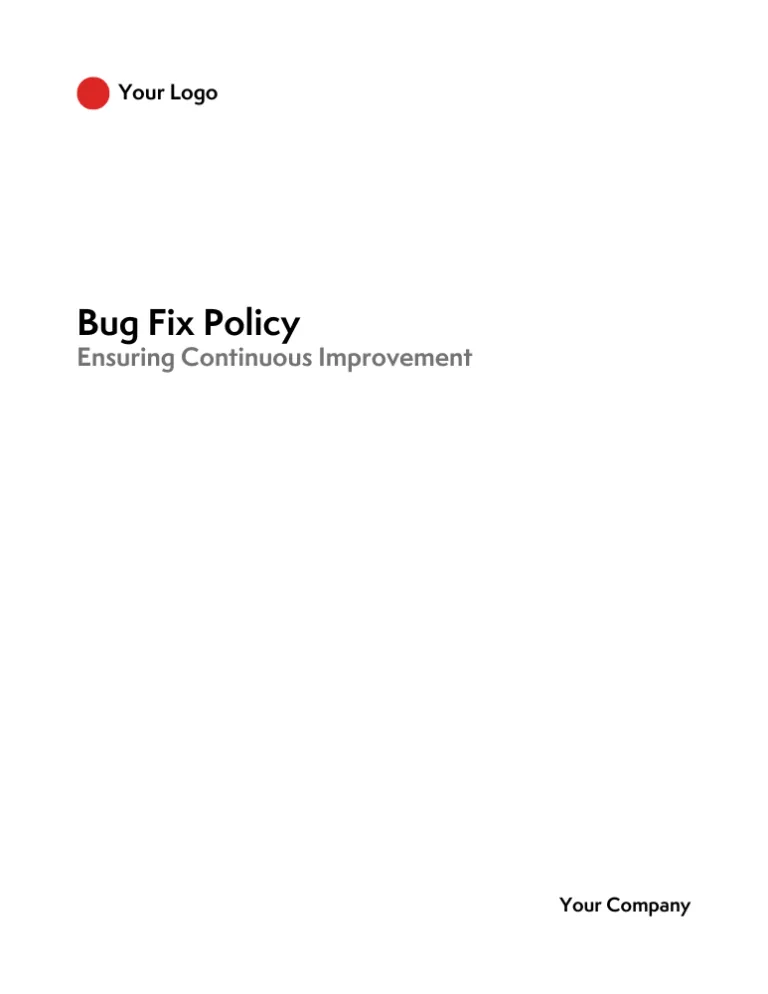 SaaS Bug Fix Policy